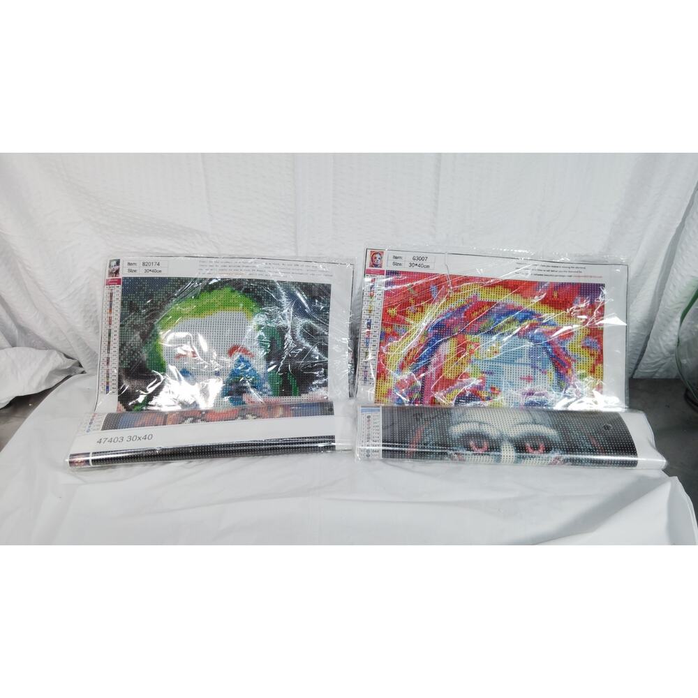 Lot Of 4 New In Package Diamond Art Painting Horror, Chucky,Jigsaw,Mike&Joker